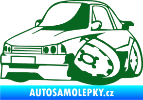 Samolepka Škoda 120 karikatura levá tmavě zelená