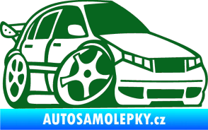 Samolepka Škoda Fabia 001 karikatura pravá tmavě zelená
