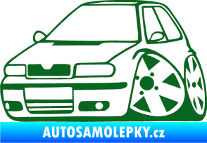 Samolepka Škoda Felicia karikatura levá tmavě zelená