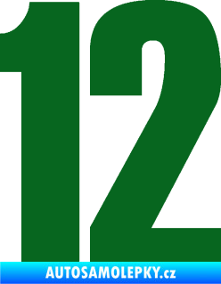 Samolepka Startovní číslo 12 typ 2    tmavě zelená