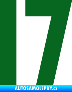 Samolepka Startovní číslo 17 tmavě zelená