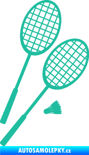 Samolepka Badminton rakety pravá tyrkysová