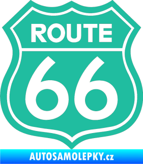 Samolepka Route 66 - jedna barva tyrkysová