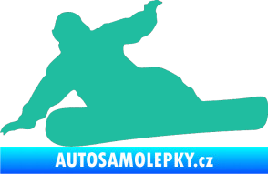 Samolepka Snowboard 001 levá tyrkysová