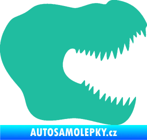 Samolepka Tyrannosaurus Rex lebka 001 pravá tyrkysová