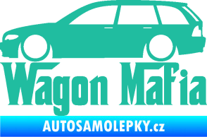 Samolepka Wagon Mafia 002 nápis s autem tyrkysová