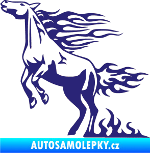 Samolepka Animal flames 001 levá kůň střední modrá