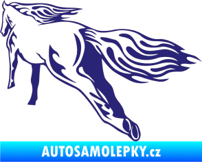 Samolepka Animal flames 009 levá kůň střední modrá
