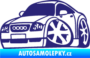 Samolepka Audi TT karikatura levá střední modrá