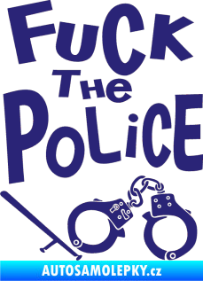 Samolepka Fuck the police 002 střední modrá