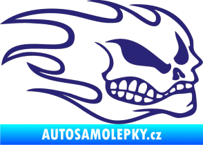 Samolepka Head - lebka- pravá střední modrá