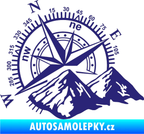 Samolepka Kompas 002 levá hory střední modrá