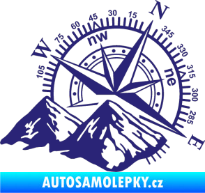 Samolepka Kompas 002 pravá hory střední modrá