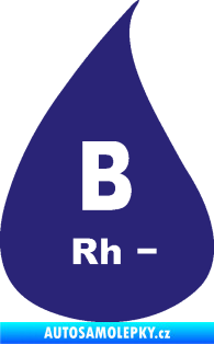 Samolepka Krevní skupina B Rh- kapka střední modrá