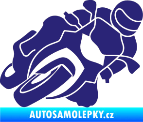 Samolepka Motorka 001 pravá silniční motorky střední modrá
