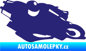 Samolepka Motorka 007 pravá silniční motorky střední modrá