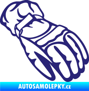 Samolepka Motorkářské rukavice 003 pravá střední modrá