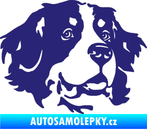 Samolepka Pes 131 pravá bernský salašnický pes střední modrá