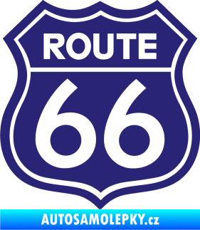 Samolepka Route 66 - jedna barva střední modrá