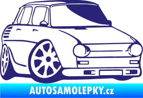 Samolepka Škoda 100 karikatura pravá střední modrá