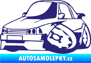Samolepka Škoda 120 karikatura levá střední modrá