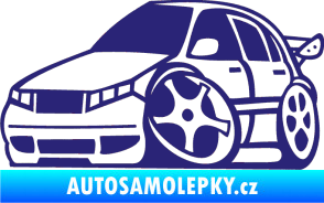 Samolepka Škoda Fabia 001 karikatura levá střední modrá