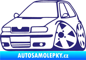Samolepka Škoda Felicia karikatura levá střední modrá