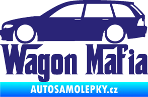 Samolepka Wagon Mafia 002 nápis s autem střední modrá
