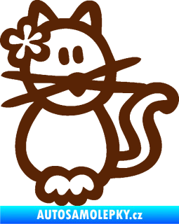 Samolepka Cartoon family kočička Hawaii hnědá