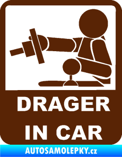 Samolepka Drager in car 004 hnědá