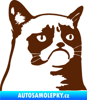 Samolepka Grumpy cat 002 pravá hnědá