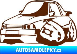 Samolepka Škoda 120 karikatura levá hnědá