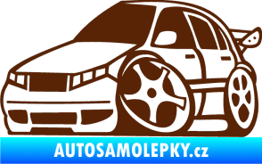 Samolepka Škoda Fabia 001 karikatura levá hnědá