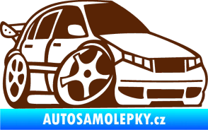 Samolepka Škoda Fabia 001 karikatura pravá hnědá