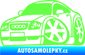 Samolepka Audi TT karikatura levá Fluorescentní zelená