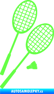 Samolepka Badminton rakety pravá Fluorescentní zelená