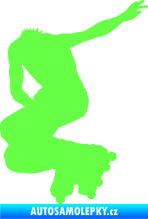 Samolepka Bruslař 005 levá Fluorescentní zelená