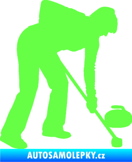 Samolepka Curling 002 pravá Fluorescentní zelená