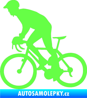 Samolepka Cyklista 003 levá Fluorescentní zelená