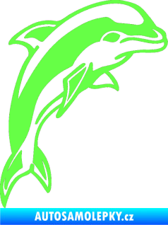 Samolepka Delfín 001 pravá Fluorescentní zelená