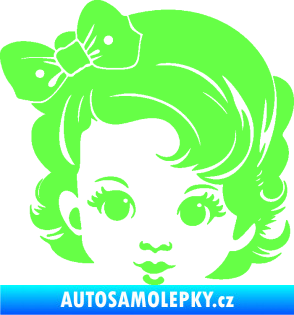 Samolepka Dítě v autě 110 levá holčička s mašlí Fluorescentní zelená