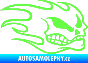 Samolepka Head - lebka- pravá Fluorescentní zelená