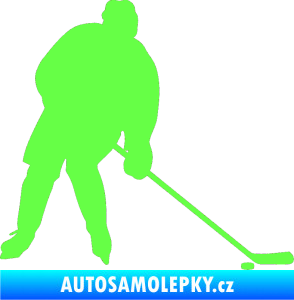 Samolepka Hokejista 005 pravá Fluorescentní zelená