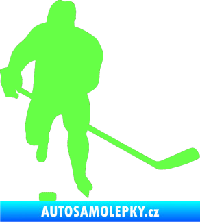 Samolepka Hokejista 008 pravá Fluorescentní zelená