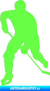 Samolepka Hokejista 022 levá Fluorescentní zelená