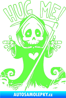 Samolepka Hug Me death smrtka Fluorescentní zelená