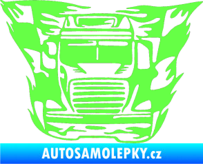 Samolepka Kamion 001 nákladní auto Fluorescentní zelená