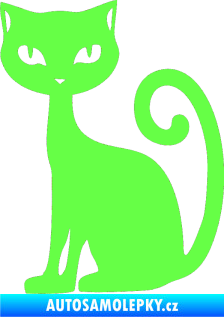 Samolepka Kočka 009 levá Fluorescentní zelená
