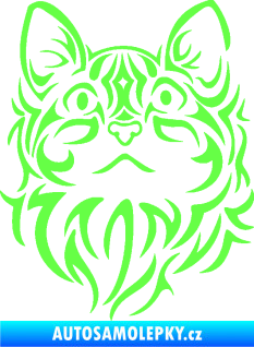 Samolepka Kočka 017 Fluorescentní zelená