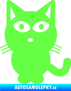 Samolepka Kočka 034 levá Fluorescentní zelená